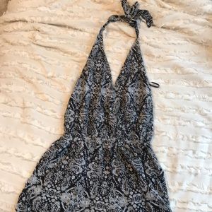 Halter paisley print romper